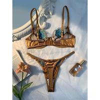 Ensemble de Lingerie Sexy en Satin Rose Brodé 3D, Respirant, Léger, en Maille Transparente, Soutien-Gorge à Armatures et Culotte String, 2 Pièces en Dentelle