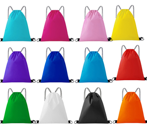 Custom <b>Reusable</b> Folding Cartoon Medium Washable Outdoor Tropical Pull Shoulder Backpack Polyester School <b>Bag</b> - Product Image 1