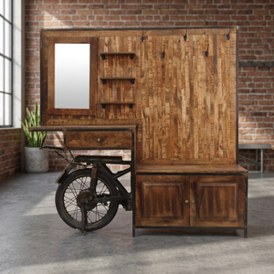 Antique-Style Industrial & Vintage <b>Bar</b> Furniture Solid Wood & Iron Metal <b>BAR</b> <b>Table</b> Nidran NAEN-1247 for Home or Hotel Use - Product Image 3
