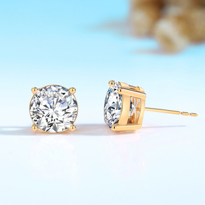 Boucles <span class=keywords><strong>d</strong></span>'Oreilles en <span class=keywords><strong>Or</strong></span> Massif 18 Carats AU750 avec <span class=keywords><strong>Diamant</strong></span> Moissanite <span class=keywords><strong>D</strong></span> Couleur VVS1 2 Carats, 1 Carat ou 0,5 Carat, Bijoux en <span class=keywords><strong>Or</strong></span> de Haute Qualité - Product Image 3