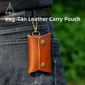 Estuche para encendedor recargable hecho a mano con cuero vacuno premium, equipado con gancho de latón vintage, resistente y duradero, hecho en China. - Product Image 1