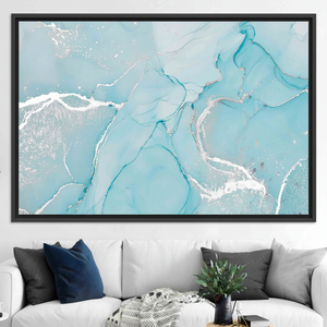 Elegant Silver Marble Print Canvas Artwork for Modern Home Decor,<b>BLACK</b> <b>FRAMED</b> CANVAS - Product Image 3