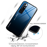 Pour Xiaomi Mi 10 Ultra Étui Anti-rayures Couleur Dégradé 9H Verre Trempé Couverture Arrière Pare-chocs EN TPU Souple Étui de Téléphone Pour Xiaomi Mi 10