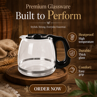 Pot à café en verre de 12 tasses pour une mesure précise en restauration, pot de remplacement pour mixeur, pot en verre pour mixeur, pièces de mixeur