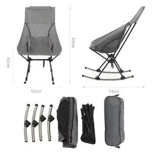 Chaise de camping pliante moderne à dossier haut en aluminium léger, personnalisable avec logo, pour l'extérieur – Vente en gros de mobilier d'extérieur - Product Image 3