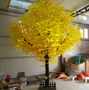 Árbol de <span class=keywords><strong>Ginkgo</strong></span> Artificial de Colores Otoñales, Adornos de Jardín, Plástico Sintético de Alta Calidad, Ecológico, para Decoración de Hoteles y Paisajismo - Product Image 5