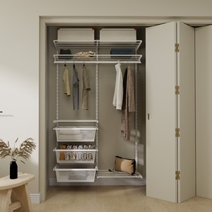 Hệ thống tủ quần áo mô đun bằng kim loại bán buôn, tùy chỉnh, phòng thay đồ tự lắp ráp, hệ thống kệ quần áo tự làm cho kệ tường, đồ nội thất - Product Image 2