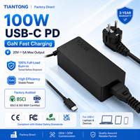 Chargeur USB C PD GaN 100W pour ordinateur portable, adaptateur secteur AC DC pour Lenovo Dell HP Asus Acer MacBook Surface, charge rapide