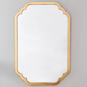 <strong>Moroccan</strong> Inspired Gold Metal Wall <strong>Mirror</strong> with Scalloped Rectangular Frame for Living Room Entryway and Modern Home Decoration - Product Image 4