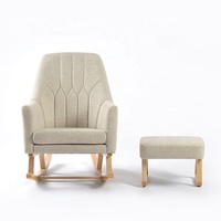 Chaise à bascule de pépinière moderne de qualité supérieure tapisserie d'ameublement élégante Base à bascule en bois naturel conception de soutien pour salon chambre d'enfants
