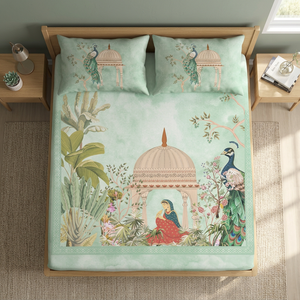 Super King Size 300TC Premium Satin Fabric Cooling Organic Classic Style Wedding Quilt Set 2 <b>Pillow</b> Covers Solid Digital Print - Product Image 3