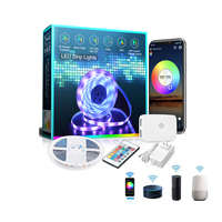 Bande lumineuse intelligente led rgb adressable, ruban d'éclairage, intelligente, programmable, étanche, avec application d'aide à google et Alexa, rgcubique, 12v dc