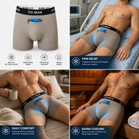 Tendance : Inserts réutilisables pour soutien testiculaire et soulagement de la douleur, pour caleçon boxer avec poche 	 Sous-vêtements rafraîchissants pour sauna