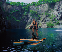 Bateau gonflable de ponton de vélo d'eau de double personne de bateau de ponton de vélo d'eau avec la commande de pédale