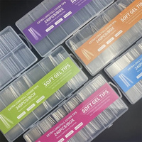 Aillsa OEM Capsules d'ongles en acrylique 240 pièces/boîte, Design French, Courbe Non-C, XL XXL, Formes Coffin, Carré, Stiletto, Super Longues, Demi-doigts et Doigts Entiers