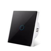 Interrupteur tactile mural intelligent en verre cristal, norme US EU UK, AC100-240V, 1/2/3 voies, avec indicateur LED