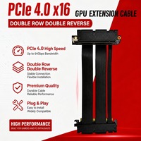 Câble Riser PCIe 4.0 X16 16GT/s Double Rangée Double Inversion 5-60cm PVC Noyau Cuivre Montage Vertical GPU Ruban