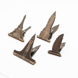 Vintage metallo Bulldog Clip legante lega di zinco libro titolare della pagina con edificio turistico tema per Journaling e ufficio nota prendendo - Product Image 1