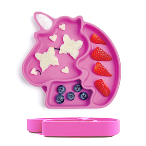 Napperon pour table en forme de <span class=keywords><strong>licorne</strong></span>, sans BPA, assiette d'alimentation pour bébés, avec séparation - Product Image 5