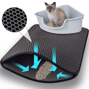 OEM 2-Layer EVA Cat <span class=keywords><strong>lettiera</strong></span> impermeabile a prova di urina antiscivolo nastro magico in pelle bordatura facile da pulire <span class=keywords><strong>tappetino</strong></span> per gatti in plastica lavabile - Product Image 1