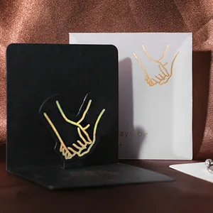 Personalizzato il vostro logo stampa grazie 3D rosa lamina d'oro timbratura buon giorno biglietti di auguri di carta regalo di cerimonia nuziale del taglio del laser carta di invito