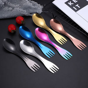Titan <span class=keywords><strong>2</strong></span>-in-1 Löffel und Gabel Campingbesteck mit Eigenem Logo Edelstahl Spork - Product Image 2