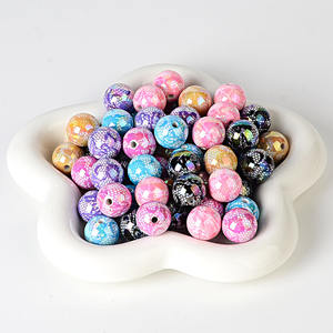 Perles acryliques imprimées en dentelle de 16 mm, couleurs mélangées, pour DIY, stylo à perler, chaîne de téléphone portable, porte-clés, suspension de voiture et autres accessoires - Product Image 5