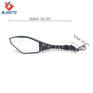 Espejo retrovisor LED para motocicleta Honda, <span class=keywords><strong>Suzuki</strong></span>, Kawasaki, Ducati, Yamaha, indicador de señal de giro de 10mm, 2 uds. - Product Image 4