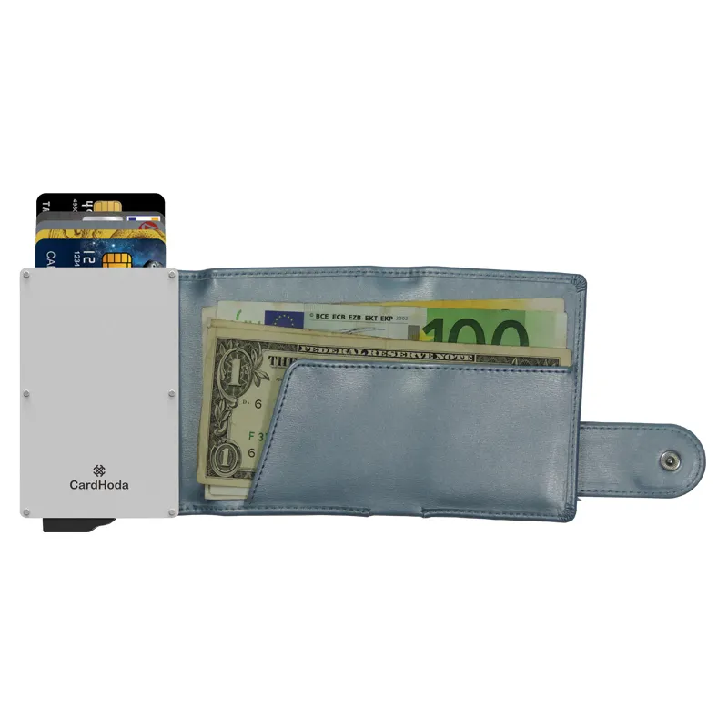 Custom Creditcard Houder Voorzak Kaarthouder Portemonnee Geld Clip Pu Lederen Anti Diefstal Slanke Magnetische Kaarthouder