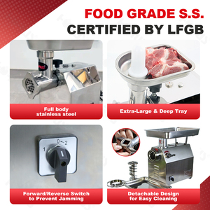 Tritacarne <span class=keywords><strong>Elettrico</strong></span> HORUS HR-12 850W, Capacità 140kg/h, con Lame da 6mm e 8mm per <span class=keywords><strong>Carne</strong></span> e Verdure - Product Image 3