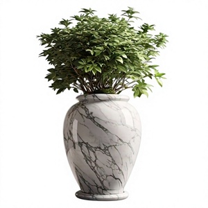 Decoración de plantas de interior con estilo americano moderno y lujoso, con patrón de mármol y soporte metálico duradero. - Product Image 3
