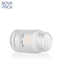 İlaç 60ml 100ml 120ml geniş ağızlı buzlu cam ilaç şişesi tıbbi vitamin hapı şişesi ile altın kapak folyo mühür