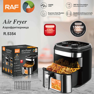 Friteuse à air chaud électrique 1500W, capacité 8L, système de chauffage rapide, circulation d'air à 360°, commande par bouton pour usage domestique en cuisine - Product Image 2