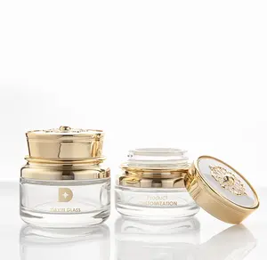 Custom face cream jars gold lid 50g 100 ml luxury face cream jars