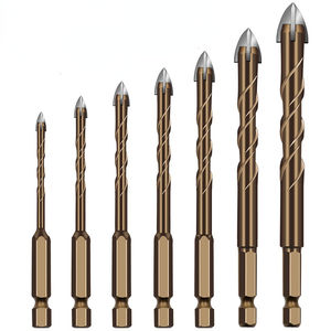 Forets hexagonaux croisés Kangalu pour carrelage, verre, céramique, béton, ouvre-trous, foret en alliage, diamètre de la tige 6,35 mm, tailles 3/4/5/6/8/10/12 mm - Product Image 1