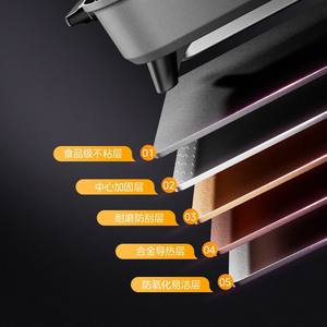 Marmite électrique Midea 8L multifonction avec revêtement antiadhésif PTFE pour grillades, fritures, sautés et hot pot - Product Image 2