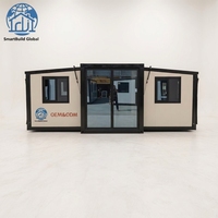 Maison préfabriquée multifonctionnelle pliable de 20 pieds et 40 pieds, étanche et anticorrosion, pour hébergement de chantier d'urgence