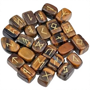 Set de Runas de Piedras Preciosas Mixtas, Runas Elder Futhark Grabadas, Piedras de Cristal Talladas a Mano, Set de Sanación Feng Shui - Product Image 4