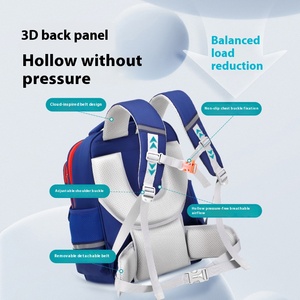 Large Capacity Waterproof Oxford Cloth Fashion Softback Student <b>Backpack</b> Spine Waist Protection Unisex British Elementary School - Product Image 2