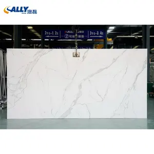 ALLYSTONE Artificial White Porcelain Tile Large Size Kitchen Dining Table Worktop 3200x1600 Sintered Stone