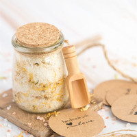 Sachets pour bouteilles de sel de bain en verre