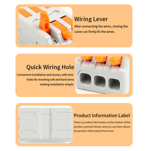DIY GO D2-<span class=keywords><strong>2</strong></span>/D3-<span class=keywords><strong>3</strong></span> Conectores de fio 222 223 Condutor Compacto SPL Mini Push-In Bloco Terminal Cabo Splice para Led Light Conector - Product Image 4