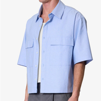 Chemises Oxford personnalisées tendance Hip Hop pour hommes, en coton, coupe ample, à manches courtes, imprimées numériquement, séchage rapide, respirantes