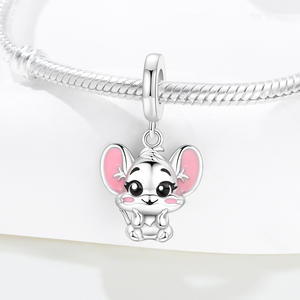 Pendentif souris mignonne en cuivre blanc, design original et haut de gamme, accessoire de bracelet DIY, vente en gros pour femmes - Product Image 4