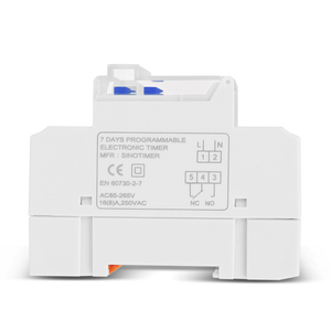 Timer su Guida DIN TM919A, <span class=keywords><strong>Intervallo</strong></span> 1 Minuto, 18 Eventi ON/OFF, Carico 16/30A, 24/12/5VDC o 110/230VAC, Interruttore Orario con Uscita a Tensione Libera - Product Image 4
