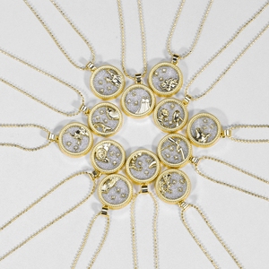 时尚女性男士幸运生日礼物镀金珠宝12星座运势女性十二生肖吊坠项链 - Product Image 6