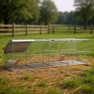 Jaula para pollos plateada, juego de 4 piezas, 314.96 x 78.74 x 78.74 pulgadas, para animales - Product Image 2