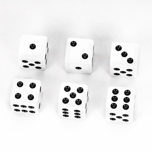 Xúc xắc acrylic D6 16mm màu đen trắng trơn chấm bi, chất lượng cao, giá sỉ, in logo tùy chỉnh dành cho trò chơi trên bàn D&D - Product Image 2