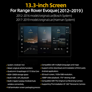 Pantalla Táctil Android de 13.3 Pulgadas con GPS Integrado, CarPlay Inalámbrico y Navegación DSP para Range Rover Evoque 2012-2019, 1 Año de Garantía - Product Image 2