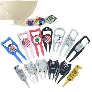 Marcadores de bolas de golf en blanco, personalizables con láser, con cristales de plata, de bronce epoxi, para mujer, para golfistas, con marca Balle Fee - Product Image 1